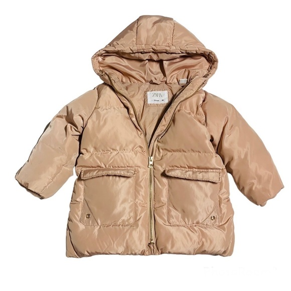 Zara down filled little girls 2-3Y puffer hooded jacket - Picture 1 of 7